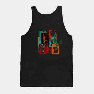 City Forms. Abstract Geometric Cityscape With Fuzzy Texture. Tank Top